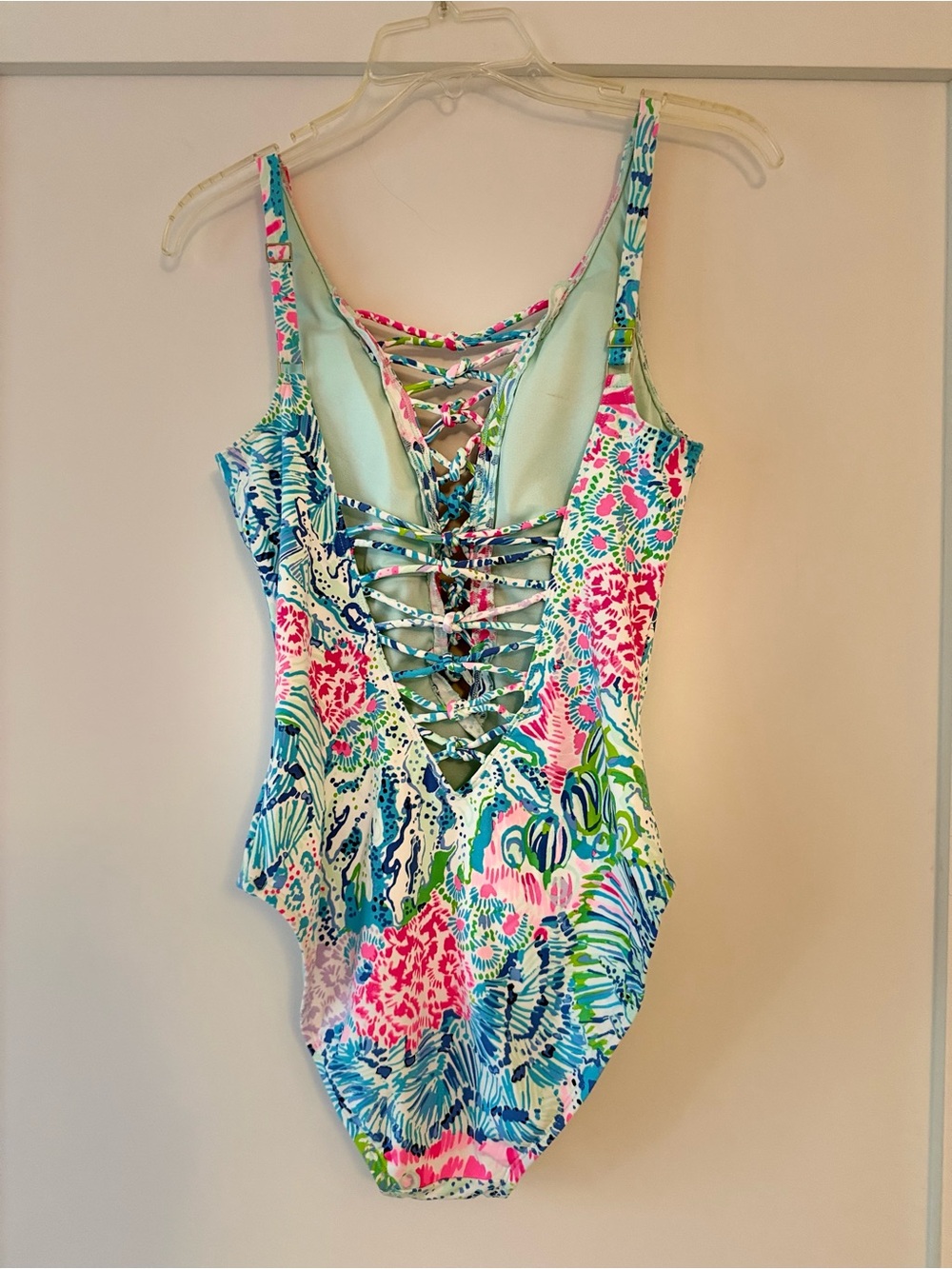 Lilly Pulitzer Tropical Lace-Up One-Piece Swimsuit, NWOT - Picture 4 of 5